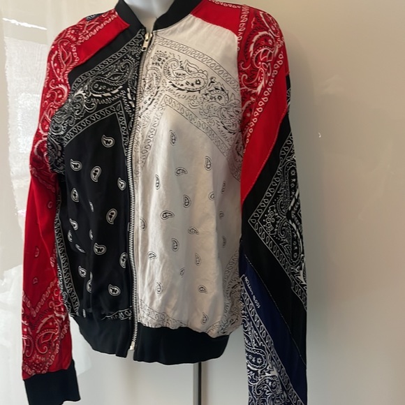 RP 4 LF handmade patchwork vintage bandana cotton bomber jacket small - Picture 2 of 8